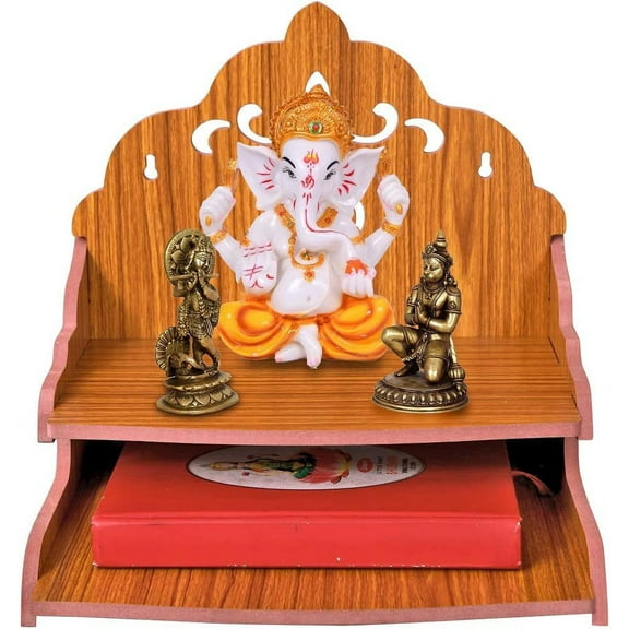 MS ENTERPRISE Wooden Beautiful Plywood Mandir Pooja Room Home Decor Office OR Home Temple Wall Hanging Product (RED B),X-Large,BTS003