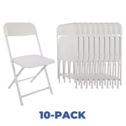 Mainstays Resin Event Folding Chair, White (Set of 10)