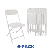 Mainstays Furniture Steel Banquet Event Style Resin Adult Folding Chairs ,White (Set of 6)