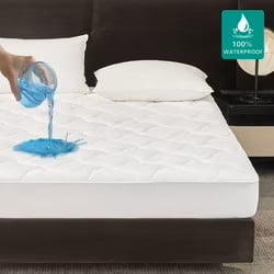 Mainstays 100% Polyester Extra Thick Mattress Pad, White, Queen
