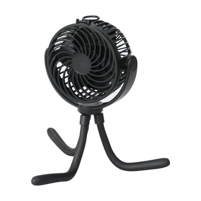 Mainstays 4" 3-speed Portable Rechargeable Fan, Flexible Tripod and Digital Display, Black, Model#FN1005NBK