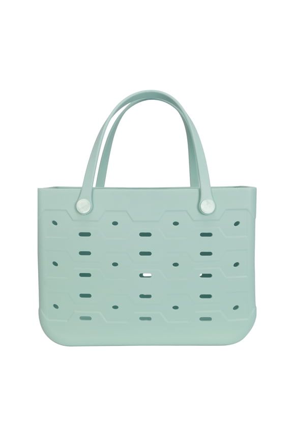 All Purpose, Large EVA Flex Tote – 18in W x 8.75in D x 13in H – Waterproof, Washable - Classic Mint