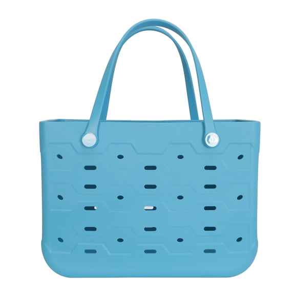 Mainstays All Purpose, Large EVA Flex Tote – 18in W x 8.75in D x 13in H – Waterproof, Washable - Cool Water