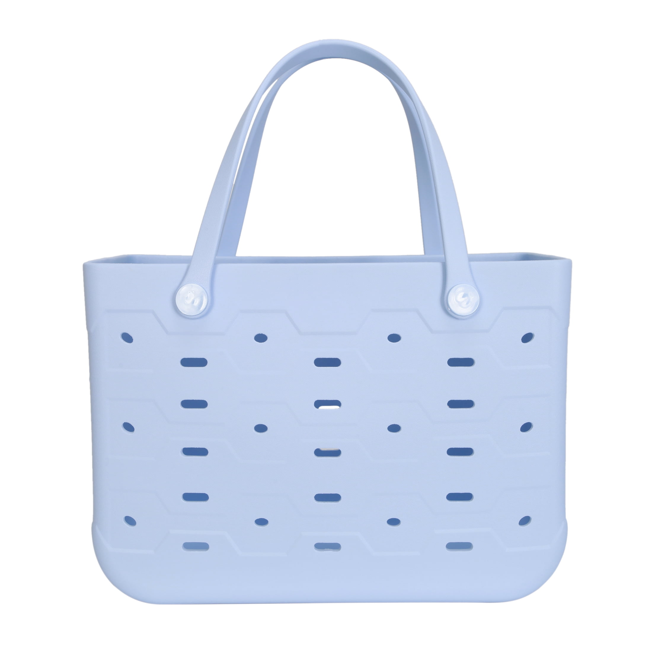 Mainstays All Purpose, Large EVA Flex Tote – 18in W x 8.75in D x 13in H – Waterproof, Washable - Pale Blue