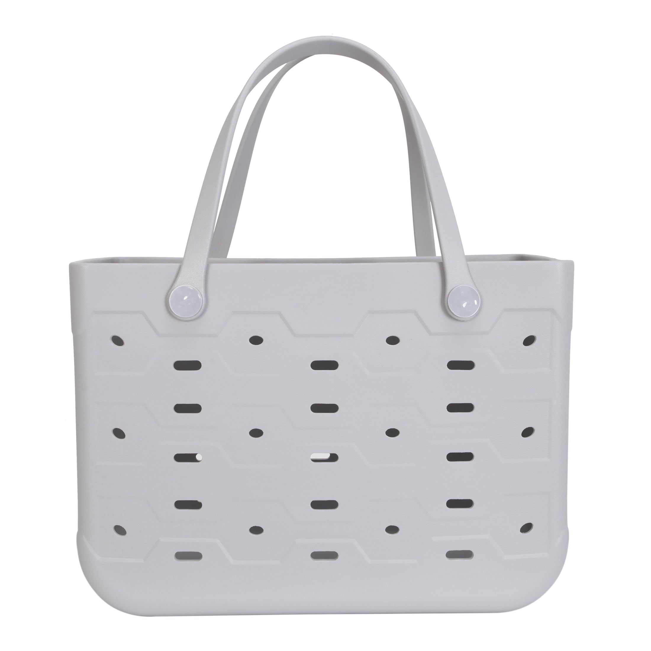 Mainstays All Purpose, Large EVA Flex Tote – 18in W x 8.75in D x 13in H – Waterproof, Washable - Soft Silver