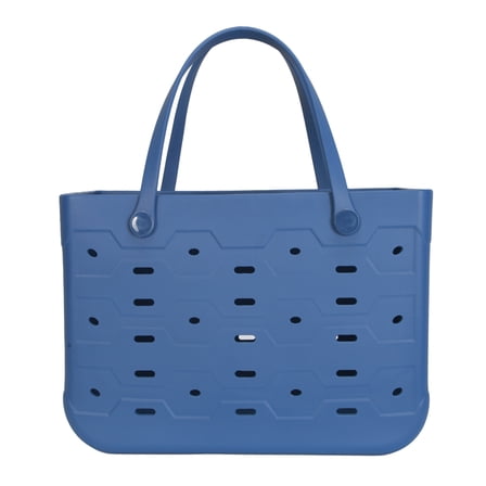 Mainstays Large All Purpose Flex Laundry Tote, Washed Indigo – Waterproof & Washable – 18" W x 8.75" D x 13" H