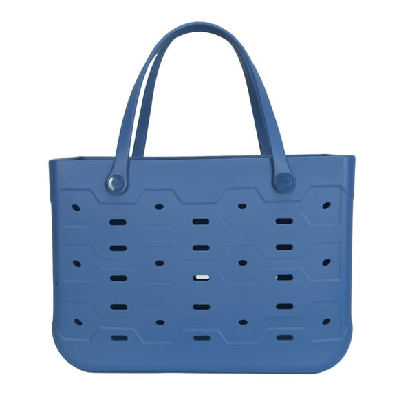 Mainstays Large All Purpose Flex Laundry Tote, Washed Indigo – Waterproof & Washable – 18" W x 8.75" D x 13" H