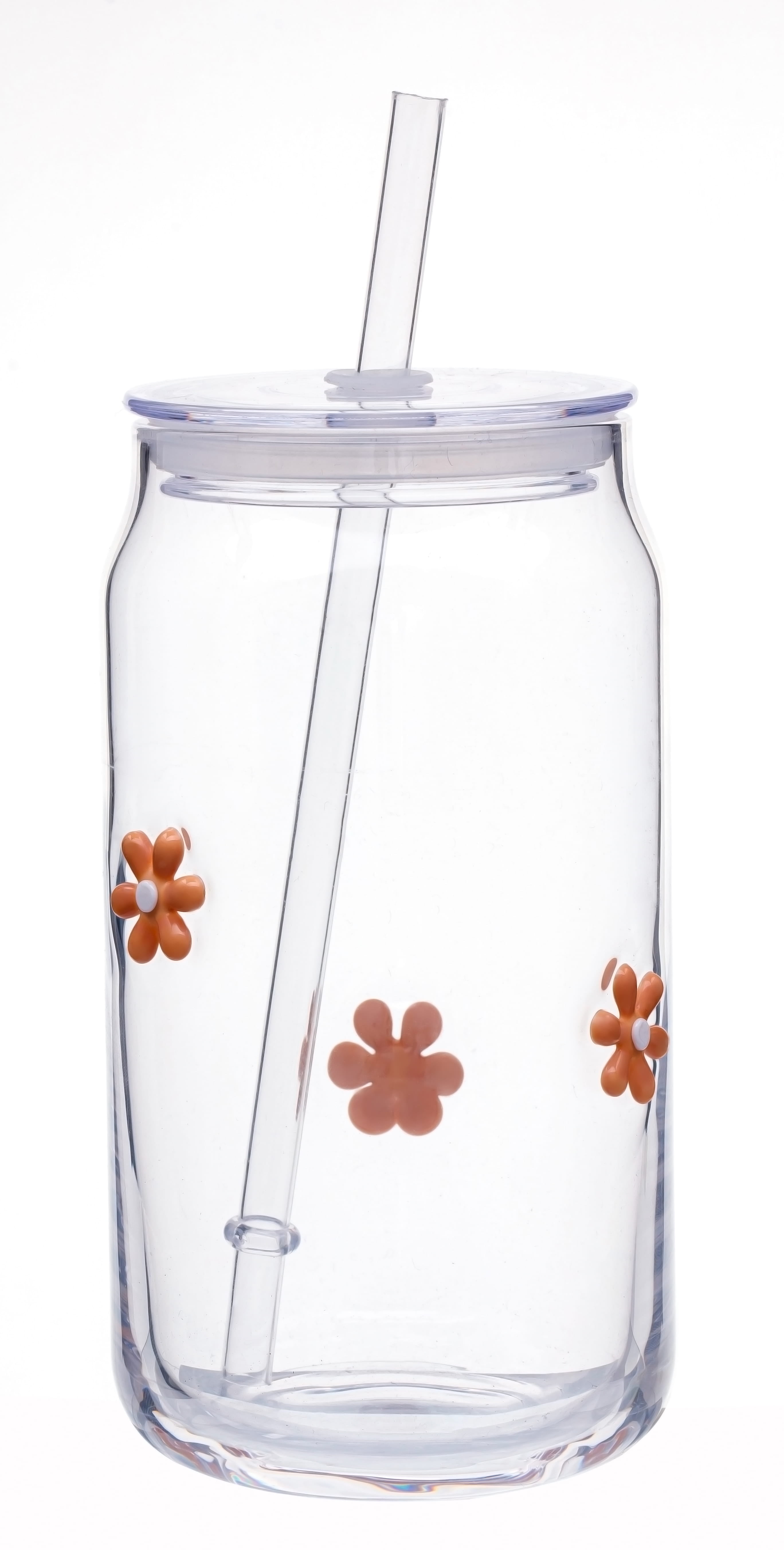 Mainstays 17 oz Flower Glass Mugs