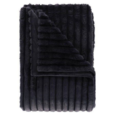 Mainstays Greystone Channel Faux Fur Blanket, Twin, 66 in x 90 in
