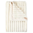thumbnail image 1 of Mainstays Vanilla Dream Channel Faux Fur Blanket, King, 102" x 90", 1 of 4