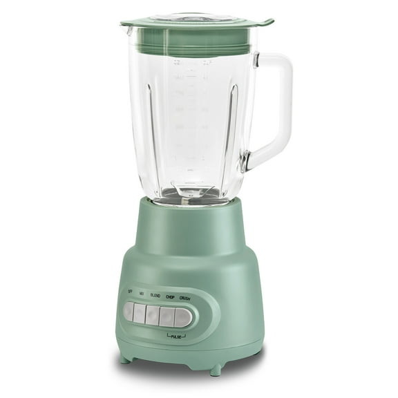 Mainstays Glass Jar 5 Speed Blender with 6-Cup Jar (48 Oz) Capacity, Green
