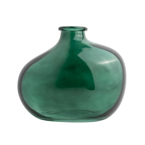 Mainstays Green Glass Decorative Vase, 7.3"