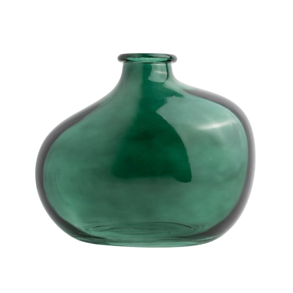 Mainstays Green Glass Decorative Vase, 7.3"