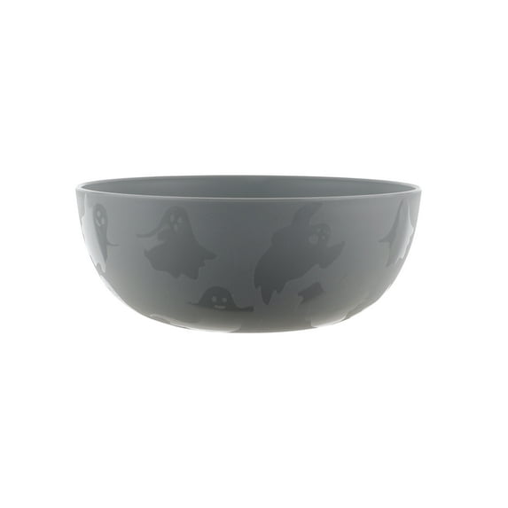 Mainstays 38 Ounce Round Plastic Etched Ghost Bowl, Grey