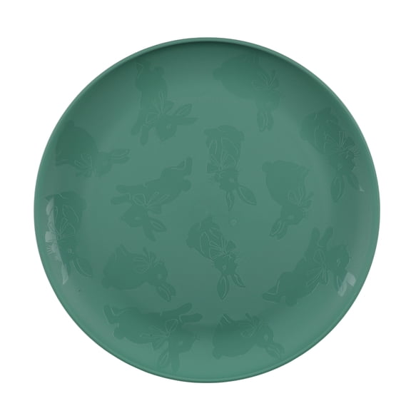 Mainstays - Green Round Plastic Plate, Easter Bunny Etched, 10.5 inch