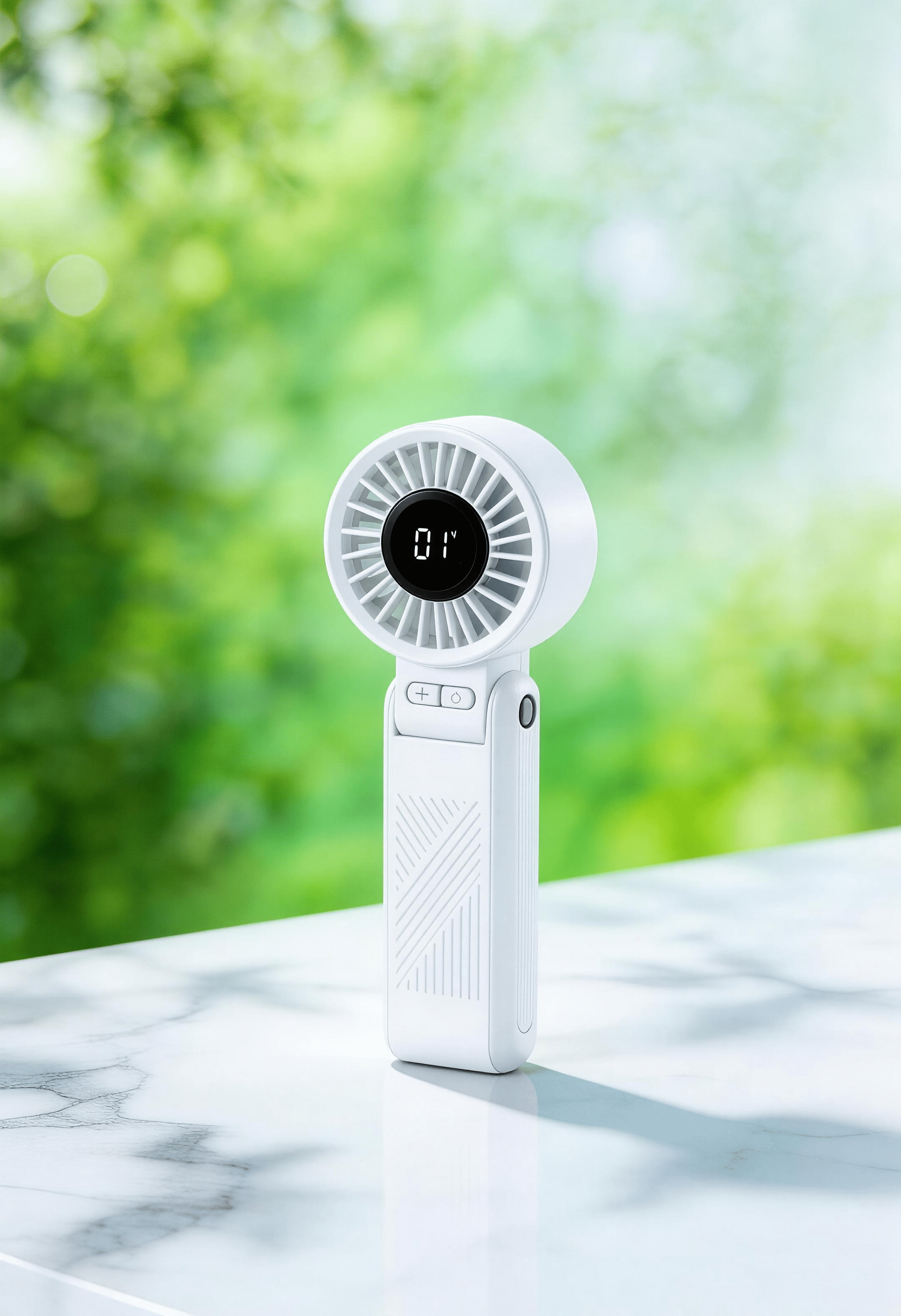 Mainstays 7 speed Rechargeable Handheld Portable Fan White