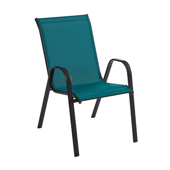 Mainstays Heritage Park Steel Outdoor Patio Dining Chair, Teal