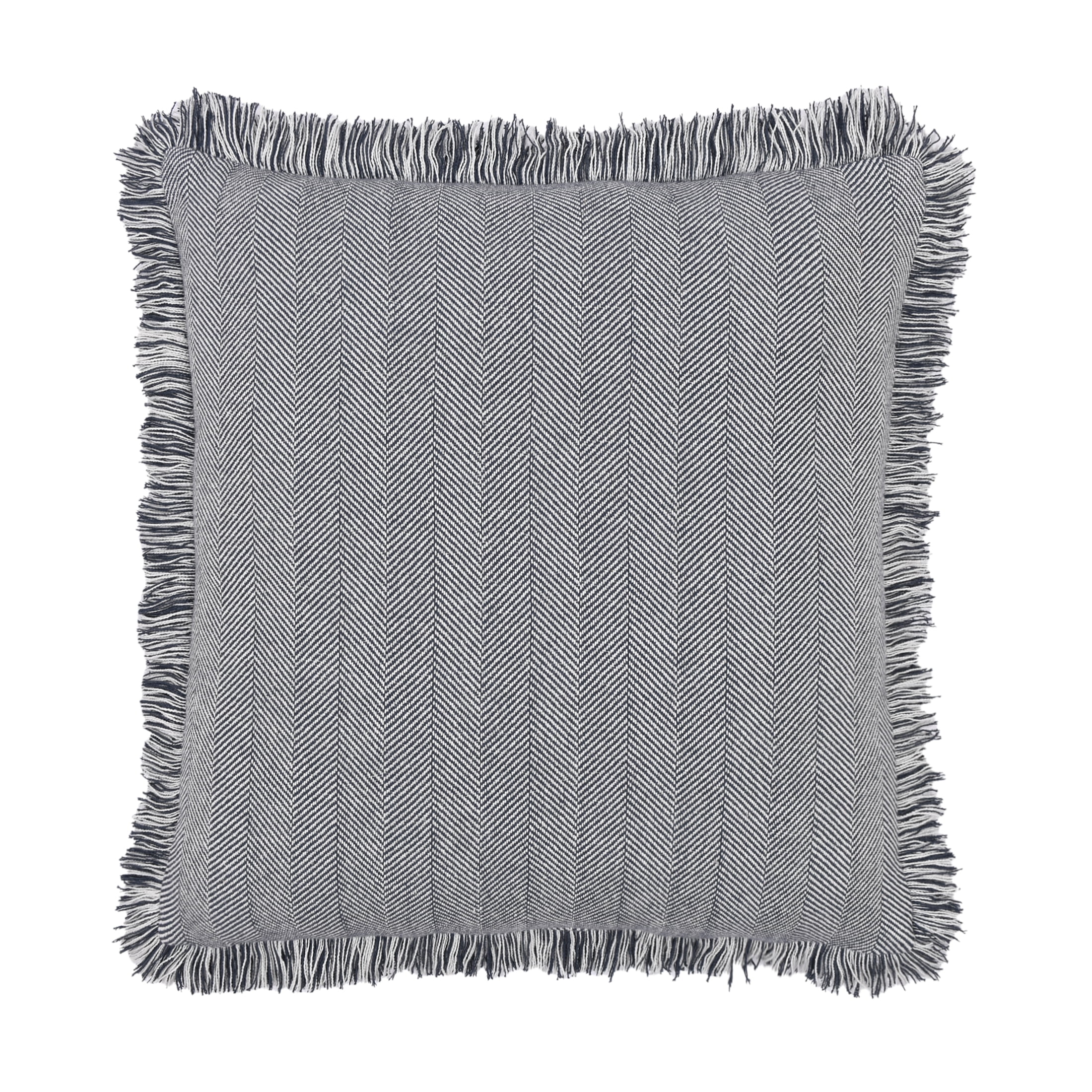 Mainstays Fringe Cotton Herringbone Decorative Pillow, 20" x 20"