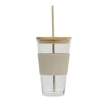 thumbnail image 1 of Mainstays 14.5oz Glass Sipper Beige Glass Cup, 1 of 8