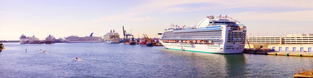 MS Island Princess cruise ship at a port Port Everglades Broward County Florida USA Canvas Art - Panoramic Images (27 x 9)