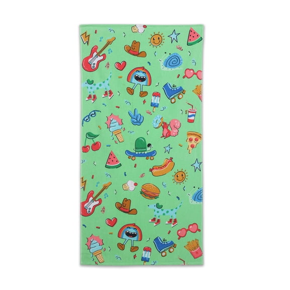 Mainstays Kids Charm Toss Cotton Beach Towel, 30 x 60 Inches