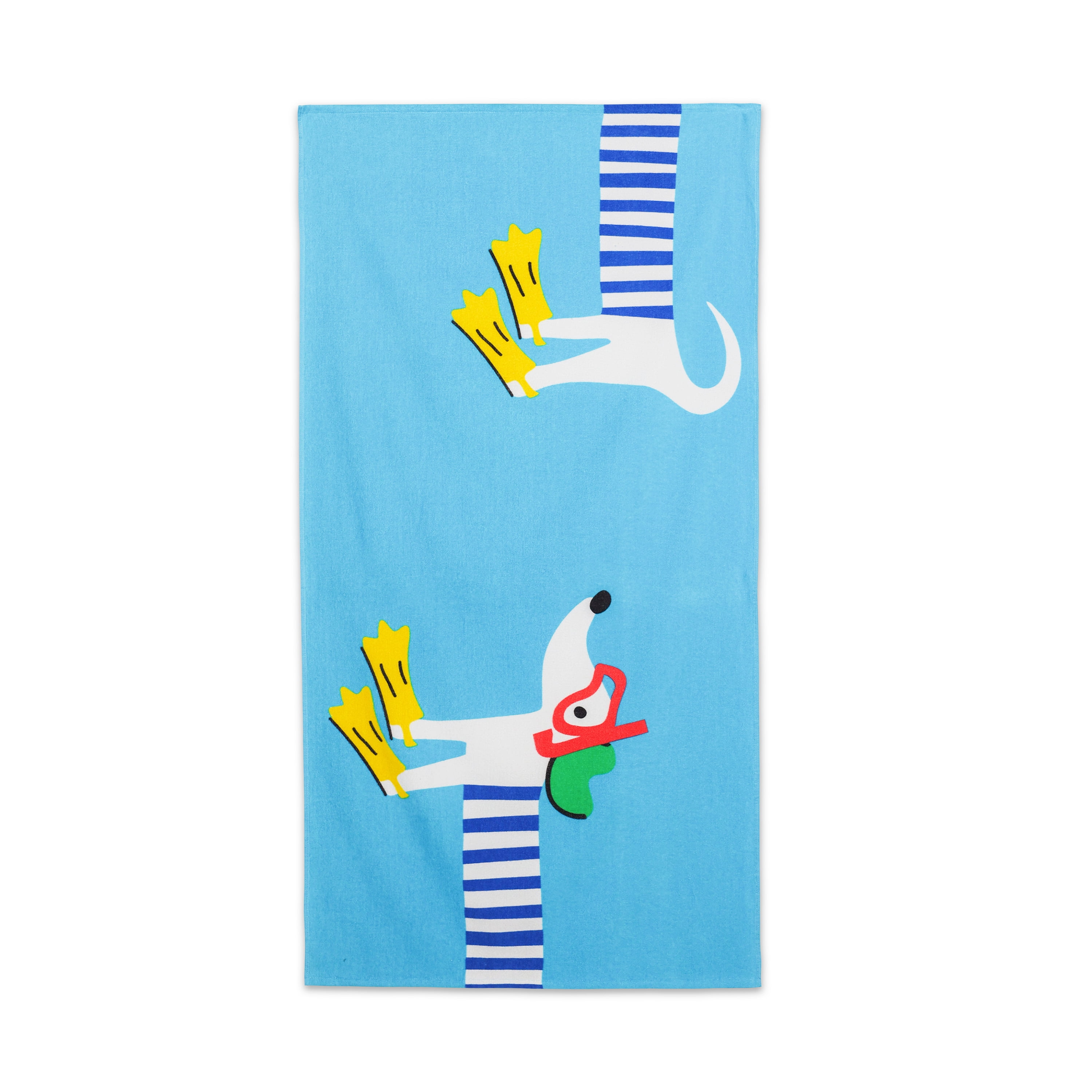 Mainstays Kids Cotton Blend Beach Towel, 30 x 60 Inches, Snorkel Dog