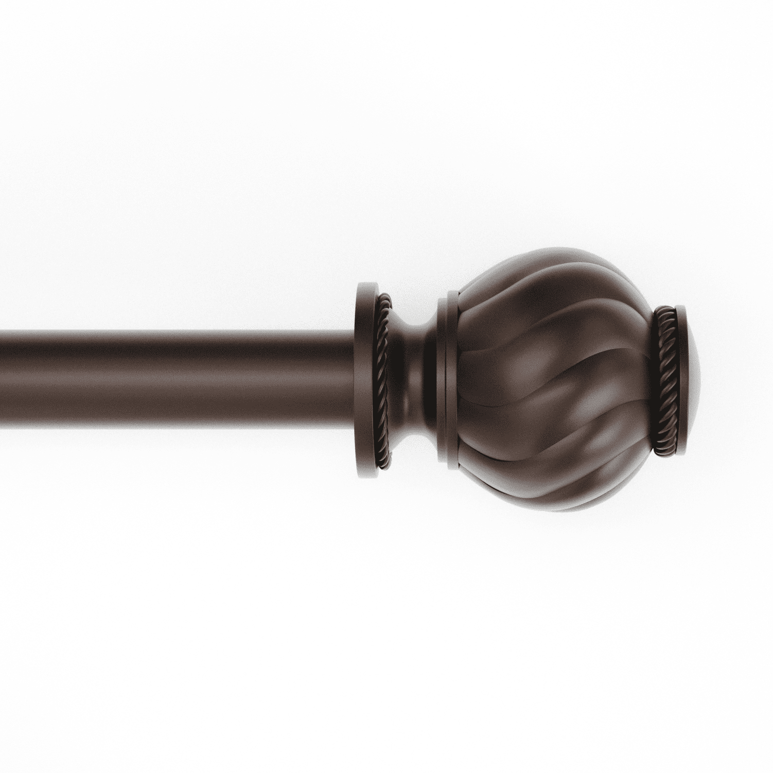 Mainstays 3/4" Bronze Twist Knob Adjustable Single Curtain Rod Set, 30-84"