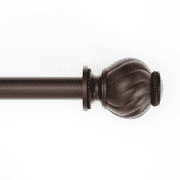 Mainstays 3/4" Bronze Twist Knob Adjustable Single Curtain Rod Set, 30-84"