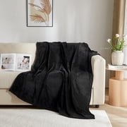 Mainstays Super Soft Plush Oversized Couch Throw Blanket, Black, 50 x 72 in