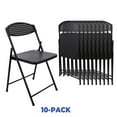 thumbnail image 1 of Mainstays Steel Frame Light-Weight Compact Plastic Folding Chairs,Black (Set of 10), 1 of 12