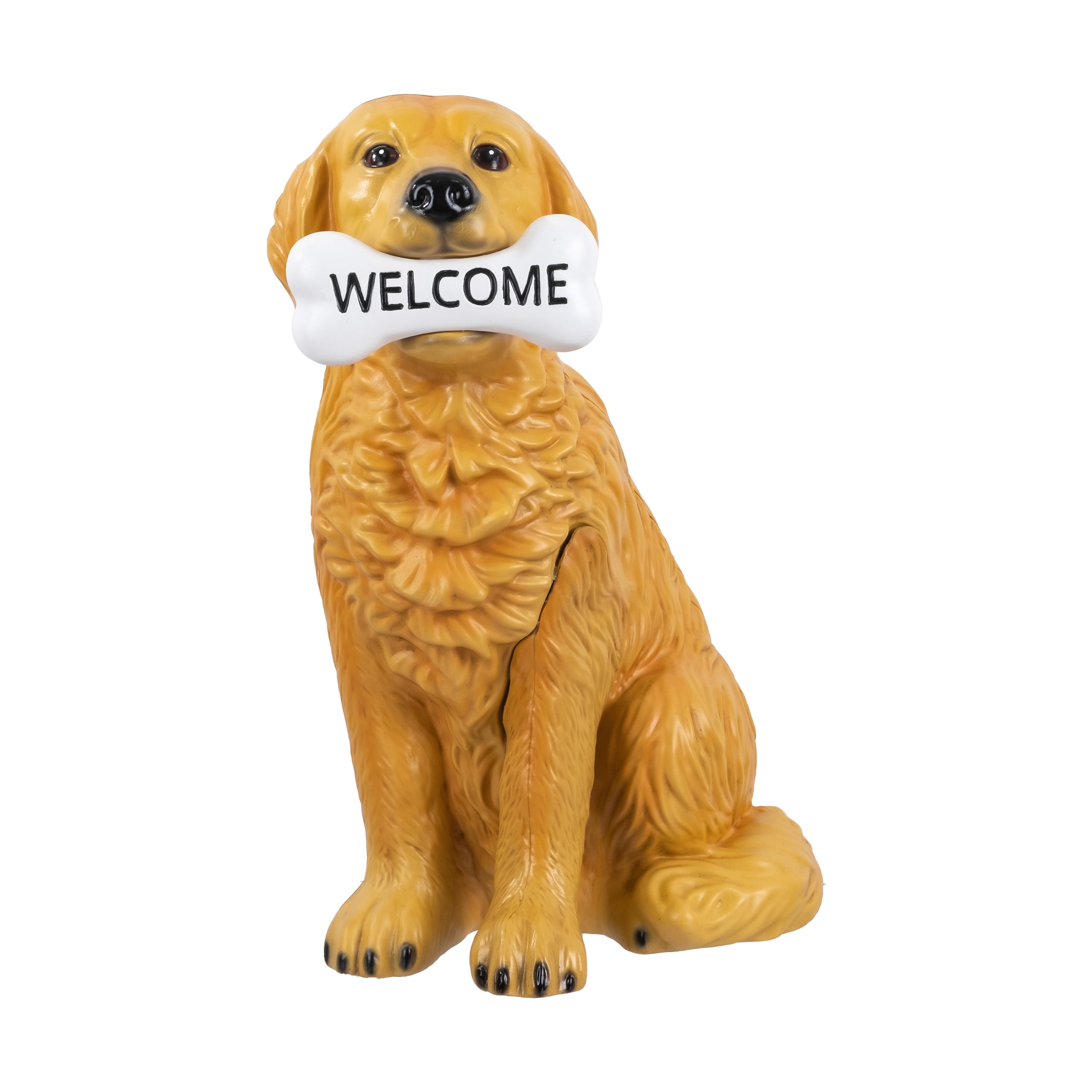 Mainstays Welcome Dog Large Resin Outdoor Garden Statue, Weather