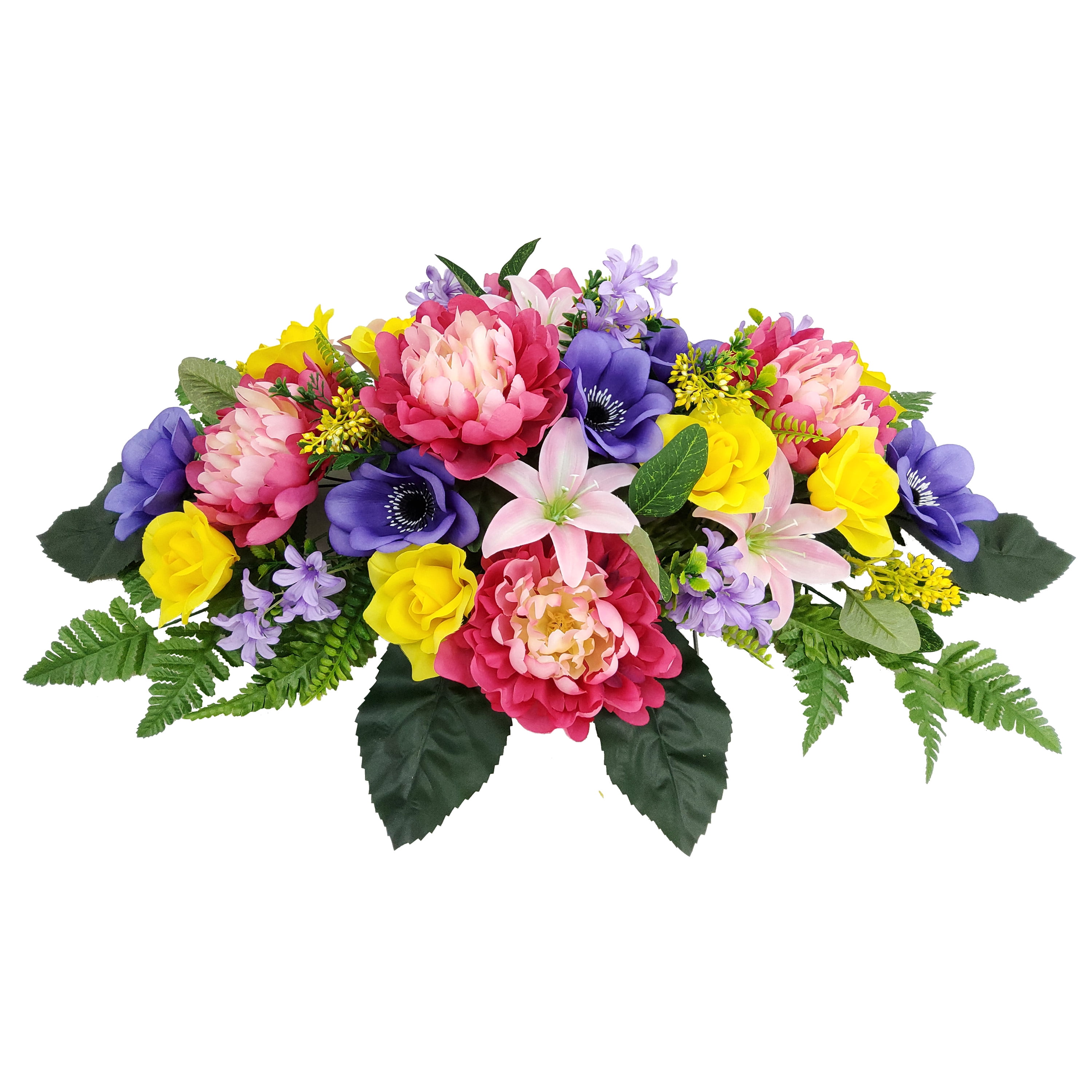 Mainstays 30 in Outdoor Artificial  Large Headstone Peony in Fuchsia