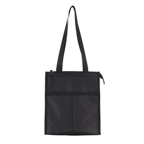 Mainstays Black Polyester Zippered Reusable Lunch Bag, Best Used for On-the-Go Snacks and Small Portions