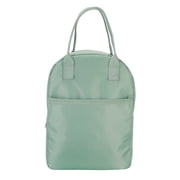 Mainstays Green Reusable Rounded Top Polyester Lunch Bag, 6 L, with Zippered Main Compartment and Front Pocket