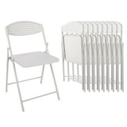 Mainstays Resin Light-Weight Folding Chairs, White (Set of 10)