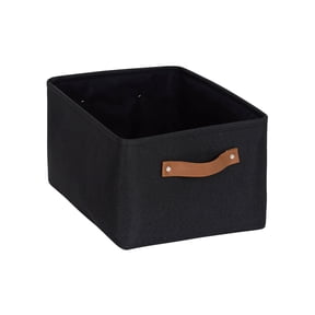 Mainstays Black Canvas Polyester Storage Basket with Handles