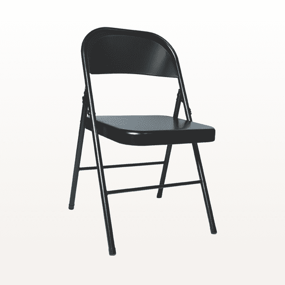 Mainstays Metal Folding Chair, Black, Steel Frame, Space-Saving Design
