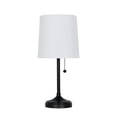 thumbnail image 1 of Mainstays 13.5 in Black Stick Table Lamp with White Fabric Shade, 1 of 4