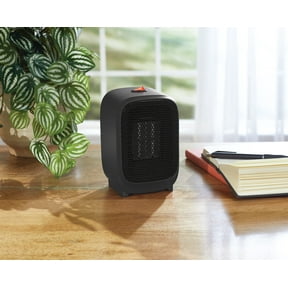 Mainstays Personal Electric Space Heater 400W for Indoor, Portable Electric Heater for Home, PTC Ceramic for Fast Safe Energy Efficiency, Black