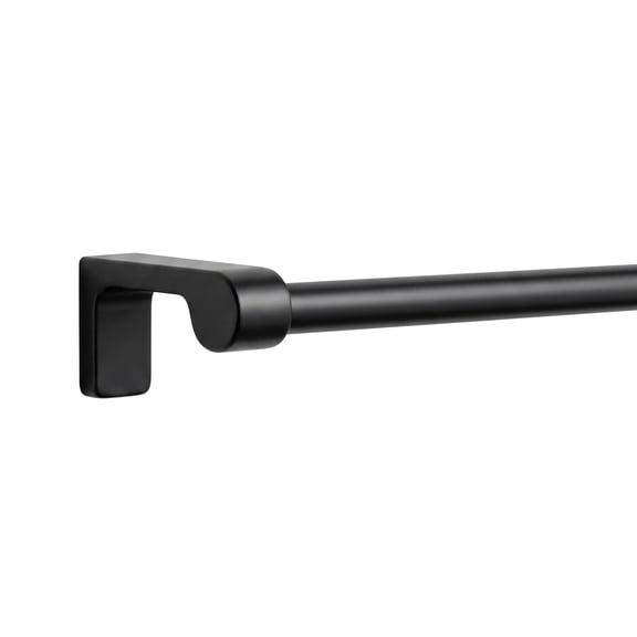 Mainstays 1/2" Matte Black Minimal Single Curtain Rod, 48"-84"