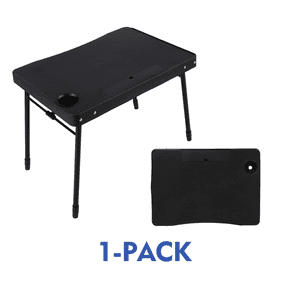 Mainstays 26 in Adjustable Height Personal Folding Table with Cupholder and Tablet Holder, Black