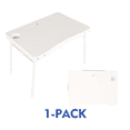 thumbnail image 1 of Mainstays White Adjustable Folding Personal Table with Tablet and Cup Holder in White, 1 of 14