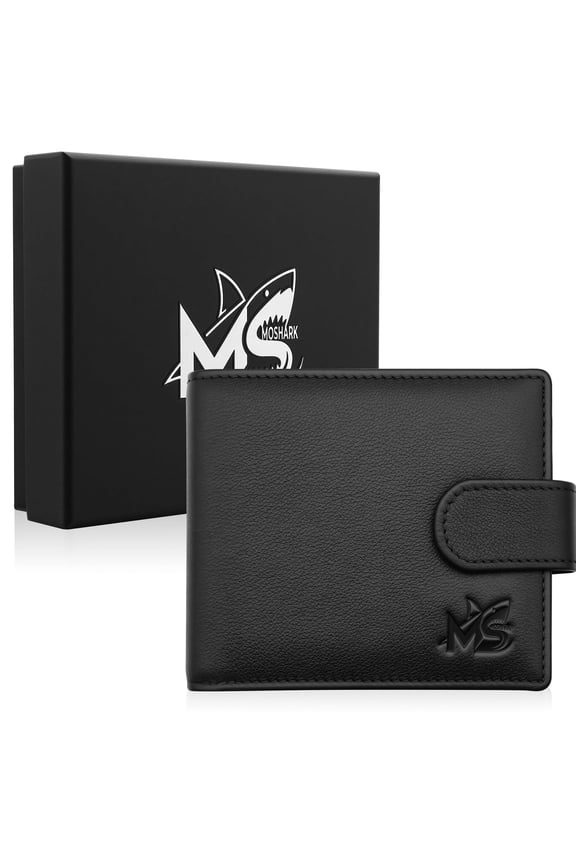 Leather wallets for men bifold,RFID locking,Large-capacity design with coin pocket and cash clip,Trendy Business Style,mens leather wallets with zipper,black A101