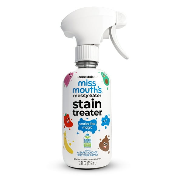 Miss Mouth's Messy Eater Stain Treater Spray for Baby & Kids, 12 oz, Newborn & Baby Essentials, Stain Remover for Food, Grease, Coffee & More, Gentle on Laundry, Fabric & Underwear