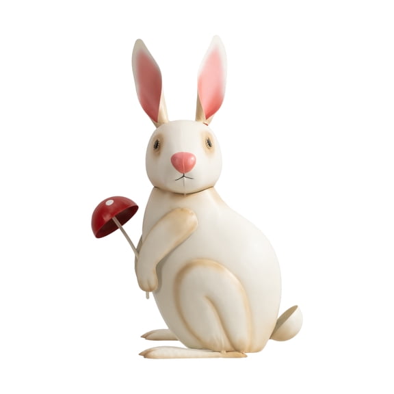 Mainstays Hand-Painted Metal Bunny Garden Statue with Weather-Resistant Finish