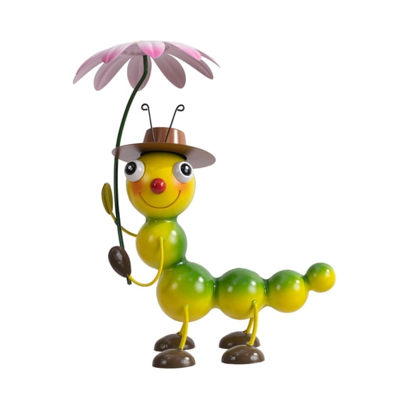 Mainstays Metal Garden Caterpillar Statue for Outdoor Use, Weather-Resistant
