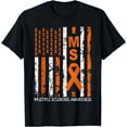 thumbnail image 1 of MS Multiple Sclerosis Awareness Red Flag Go Orange Vintage T-Shirt, 1 of 4