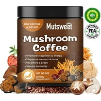 MS Mushroom Coffee Powder,10 Mushrooms Mixed for Brain Focus,Energy,Digestion & Immune Support,8 oz