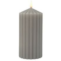 Mainstays 3" x 6" Single Wick Ribbed Pillar Candle, Unscented, Taupe