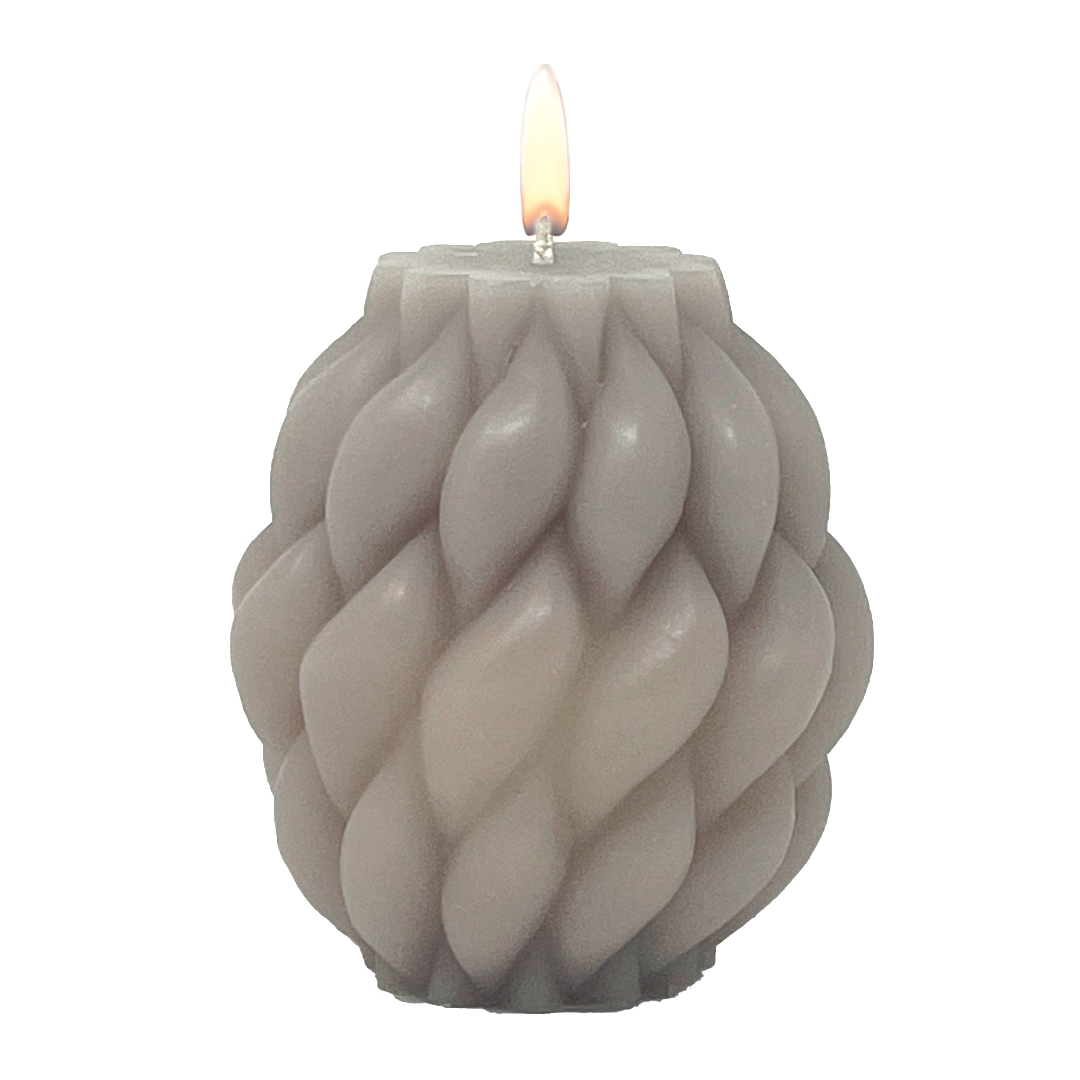 Mainstays 3.46" x 3.74" Braided Pillar Candle, Unscented, Taupe